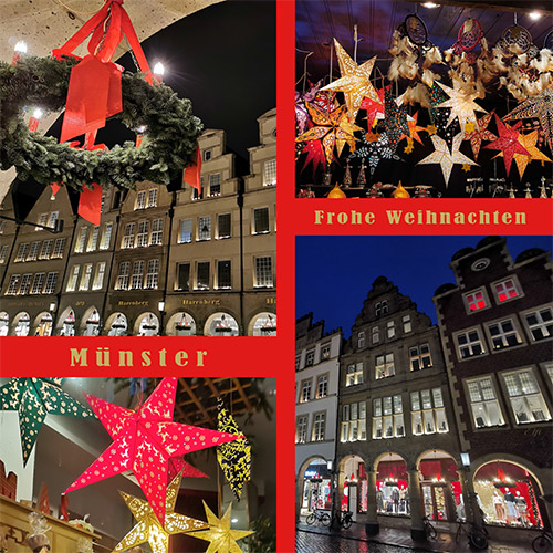 Postkarte Weihnachten Münster Advent Prinzipalmarkt