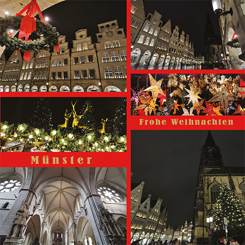 Postkarte Weihnachten Münster Advent Prinzipalmarkt
